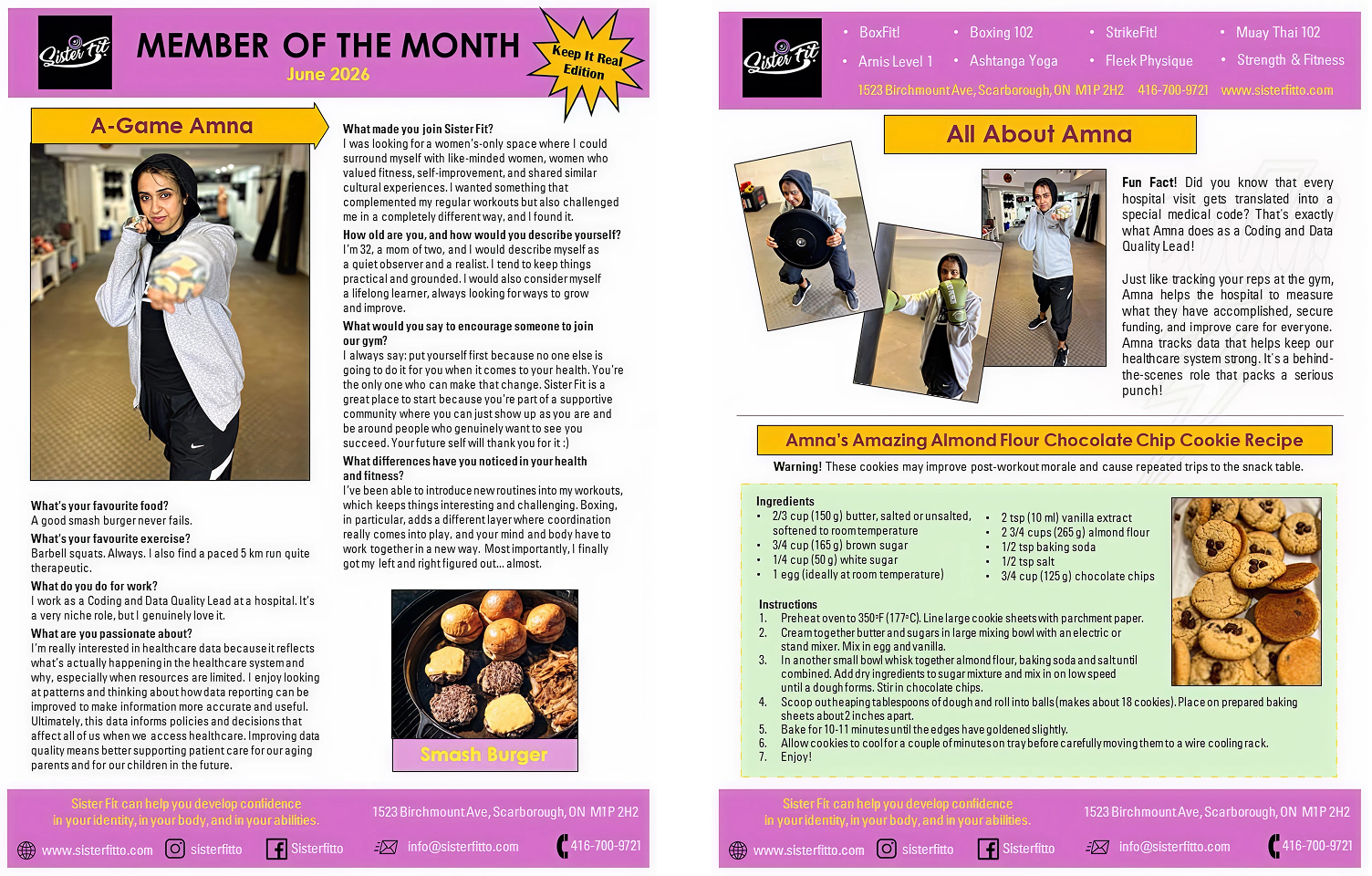 Sister Fit Member of the Month, June 2026