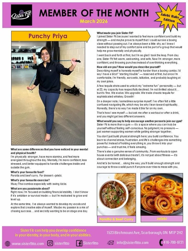 Punchy Priya — Sister Fit Member of the Month, March 2026